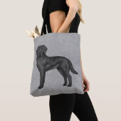 Schwarzer Labrador Retriever Niedlich Cartoon Dog Tasche (Von Nahem)