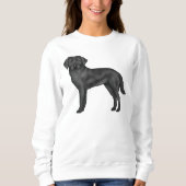 Schwarzer Labrador Retriever Niedlicher Cartoon Do Sweatshirt (Vorderseite)