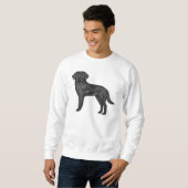 Schwarzer Labrador Retriever Niedlicher Cartoon Do Sweatshirt (Vorne ganz)