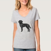 Schwarzer Labrador Retriever Niedlicher Cartoon Do T-Shirt (Vorderseite)