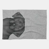 Schwarzer Labrador Retriever Niedlicher Labrador D Geschirrtuch (Horizontal)