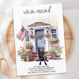 Schwarzer Labrador Retriever Patriotic Dog Moving Ankündigung