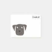Schwarzer Labrador Retriever Personalisiert Post-it Klebezettel (Vorderseite)