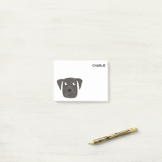 Schwarzer Labrador Retriever Personalisiert Post-it Klebezettel (Auf Schreibtisch)