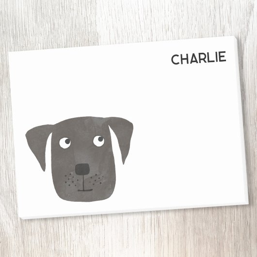 Schwarzer Labrador Retriever Personalisiert Post-it Klebezettel