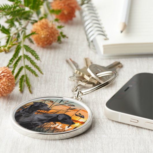 Schwarzer Labrador Retriever Personalisiert Schlüsselanhänger (Seite)