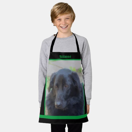 Schwarzer Labrador Retriever Personalisiert Schürze (Getragen)