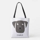 Schwarzer Labrador Retriever Personalisiert Tasche (Rückseite)