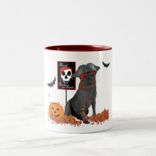 Schwarzer Labrador Retriever Pirat Zweifarbige Tasse