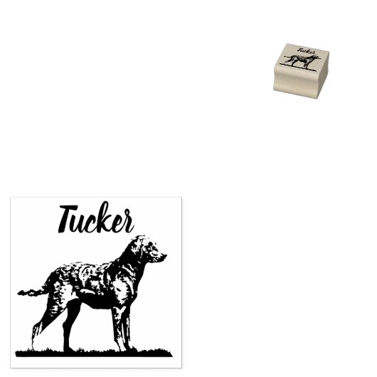 Schwarzer Labrador Retriever Print Individuelle Na Gummistempel (Stempel)