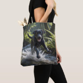 Schwarzer Labrador Retriever Schultertasche Tasche (Von Nahem)