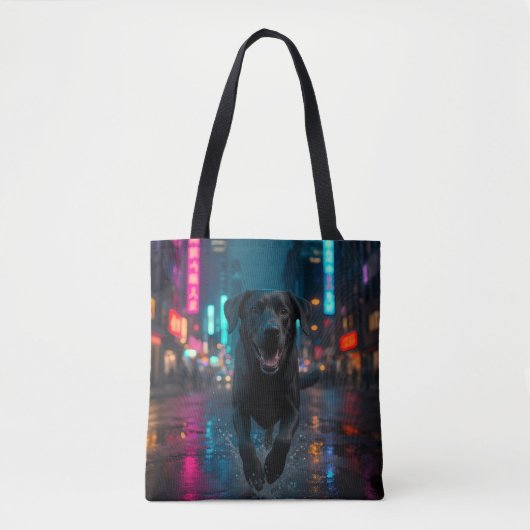 Schwarzer Labrador Retriever Schultertasche Tasche (Vorderseite)