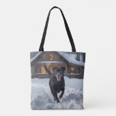 Schwarzer Labrador Retriever Schultertasche Tasche (Rückseite)