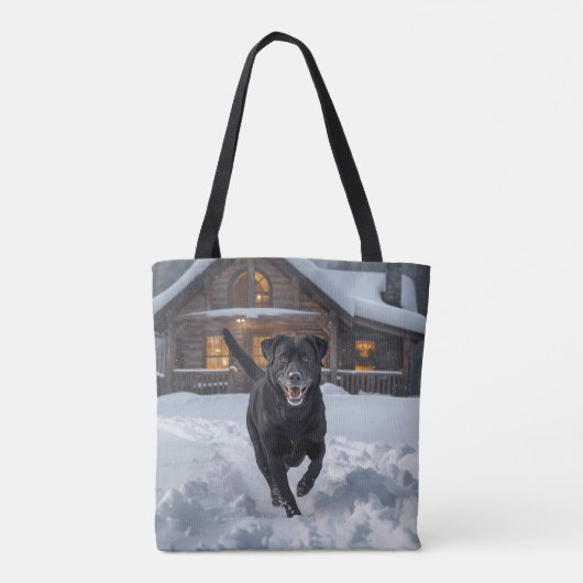 Schwarzer Labrador Retriever Schultertasche Tasche (Rückseite)