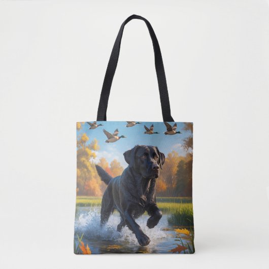 Schwarzer Labrador Retriever Schultertasche Tasche (Vorderseite)