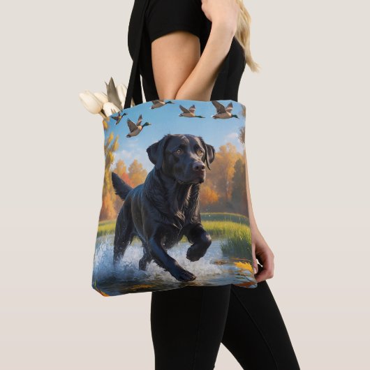 Schwarzer Labrador Retriever Schultertasche Tasche (Von Nahem)