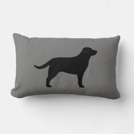 Schwarzer Labrador Retriever Silhouette Hund Lover Lendenkissen