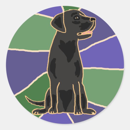 Schwarzer Labrador Retriever Sticker (Vorderseite)