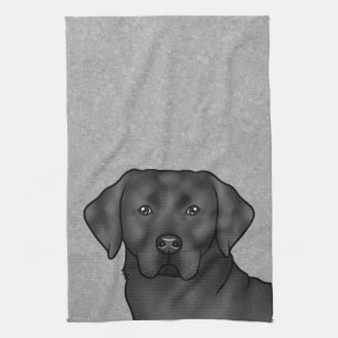 Schwarzer Labrador Retriever Süßer Lab Hund Kopf G Geschirrtuch