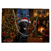 Schwarzer Labrador Retriever Urlaub Große Geschenktüte (Rückseite)