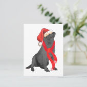 Schwarzer Labrador Retriever Weihnachten (Stehend Vorderseite)