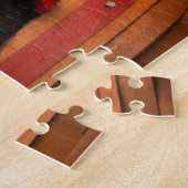 Schwarzer labrador retriever-Welpe in einem Korb Puzzle (Seite)