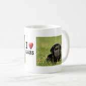 Schwarzer Labrador Retriever Welpe Kaffeetasse (VorderseiteRechts)