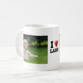 Schwarzer Labrador Retriever Welpe Kaffeetasse (Vorderseite Links)