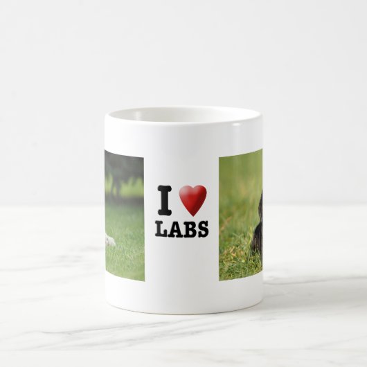 Schwarzer Labrador Retriever Welpe Kaffeetasse (Mittel)