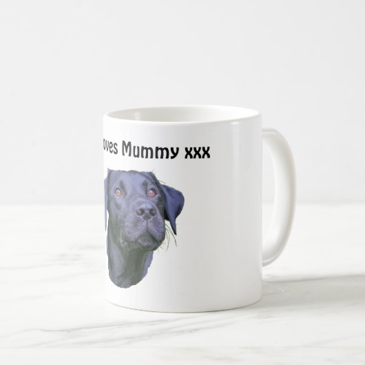 Schwarzer Labrador retriever-Welpe Kaffeetasse (VorderseiteRechts)
