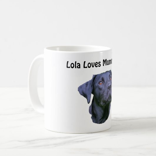 Schwarzer Labrador retriever-Welpe Kaffeetasse (Vorderseite Links)