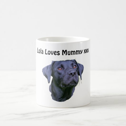 Schwarzer Labrador retriever-Welpe Kaffeetasse (Mittel)