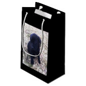 Schwarzer Labrador retriever-Welpe Kleine Geschenktüte (Rückseite Schrägansicht)