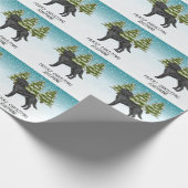Schwarzer Labrador Retriever Winterwald Benutzerde Geschenkpapier (Ecke)