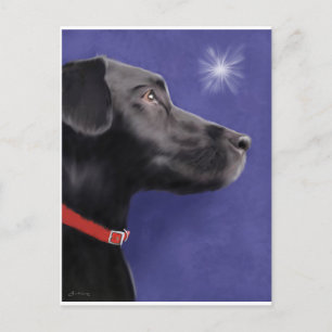 Schwarzer Labrador Retriever - Wunsch auf einen St Feiertagspostkarte