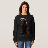 Schwarzer Labrador Retriever zu Weihnachten Sweatshirt (Vorne ganz)