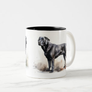 Schwarzer Labrador Retriever Zweifarbige Tasse