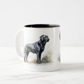 Schwarzer Labrador Retriever Zweifarbige Tasse (Vorderseite Links)