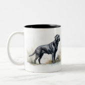 Schwarzer Labrador Retriever Zweifarbige Tasse (Links)