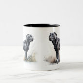 Schwarzer Labrador Retriever Zweifarbige Tasse (Mittel)