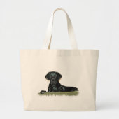 Schwarzer Labrador-riesige Taschen-Tasche Jumbo Stoffbeutel (Vorne)