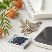 Schwarzer Labrador Schlüsselanhänger (Seite)