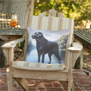 Schwarzer Labrador-See Kissen