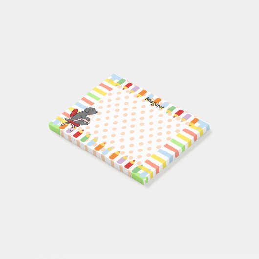 Schwarzer Labrador-Student 1 Post-it Klebezettel (angewinkelt)