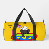 Schwarzer Labrador und Gummienten Duffle Bag (Rückseite)