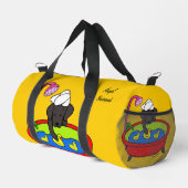Schwarzer Labrador und Gummienten Duffle Bag (Rechte Ecke)