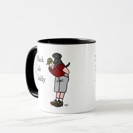 Schwarzer Labrador-Vati Tasse (Vorderseite Links)