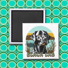 Schwarzer Labrador Vintager Text Magnet