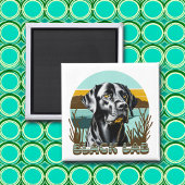 Schwarzer Labrador Vintager Text Magnet