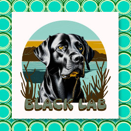 Schwarzer Labrador Vintager Text Poster